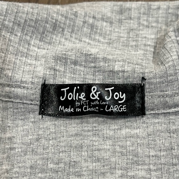 NWT Large Jolie & Joy by FCT Knit Ribbed Dress Super Soft Gray Button Front - Picture 7 of 7